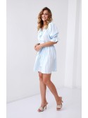 Dezentes Kleid mit Rüschen am Ausschnitt, Hellblau 30440 - Online-Shop - Boutique